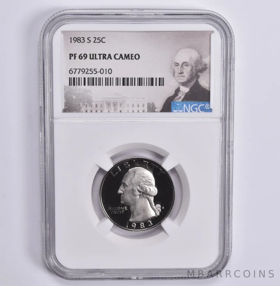 1983-S Washington Quarter 25c PF69 UCam NGC Special Lbl
