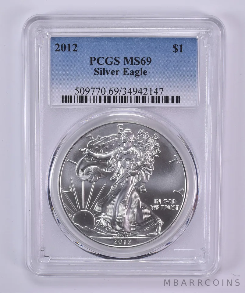 2012 American Silver Eagle MS69 PCGS Blue Label