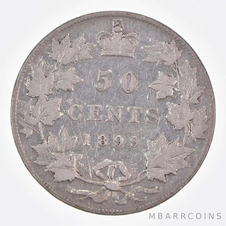 Better Date - 1899 Canada 50 Cents World Coin- Silver *404