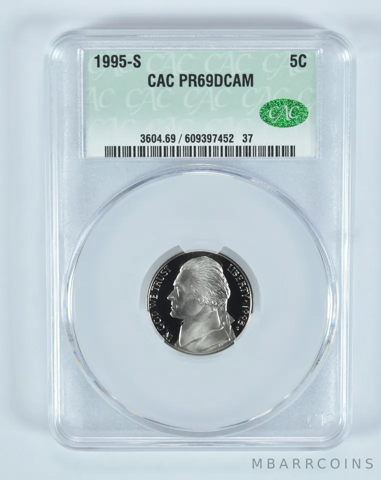 1995-S Jefferson Nickel PR69 DCAM CAC CACg