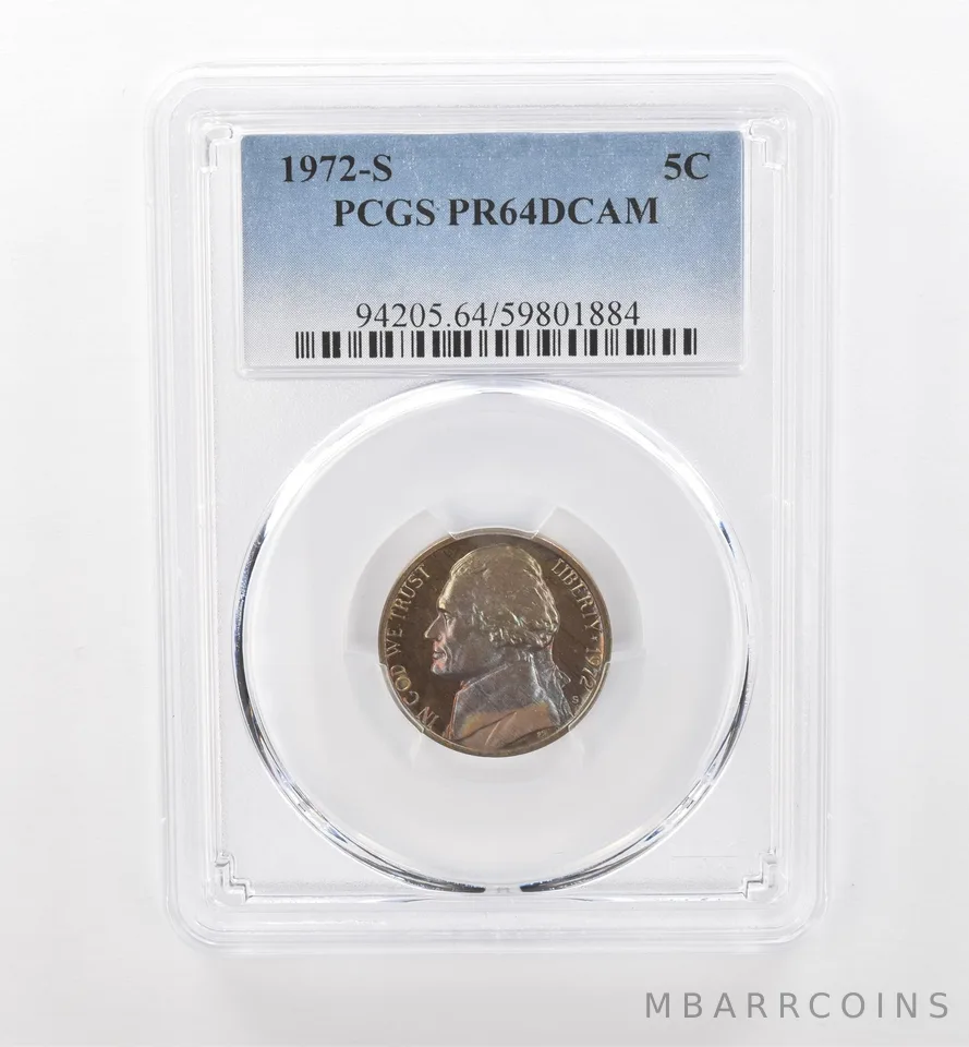 1972-S Jefferson Nickel PR64 DCAM PCGS Beautiful Tone *1811