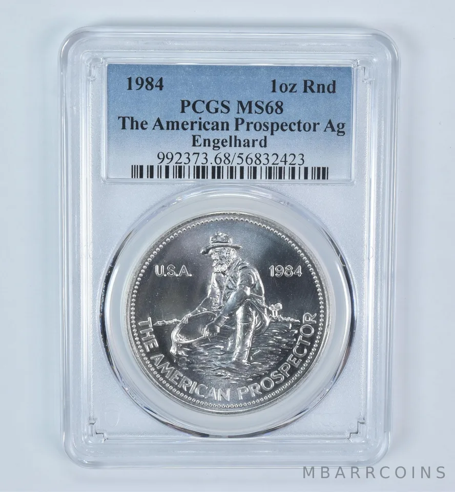 1984 Engelhard Prospector 1 Oz Silver Round MS68 PCGS