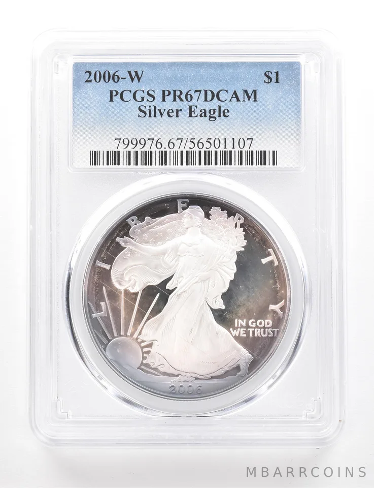 2006-W American Silver Eagle PR67 DCAM PCGS Beautiful Tone *3427