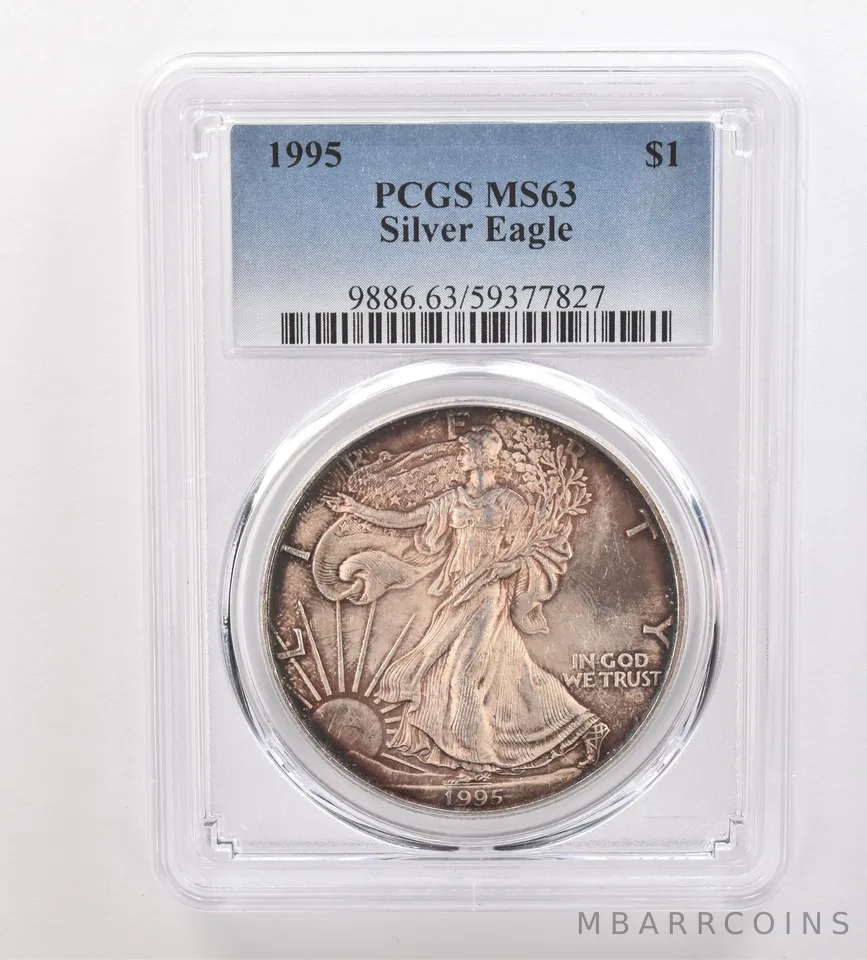 1995 American Silver Eagle MS63 PCGS Beautiful Tone *3331