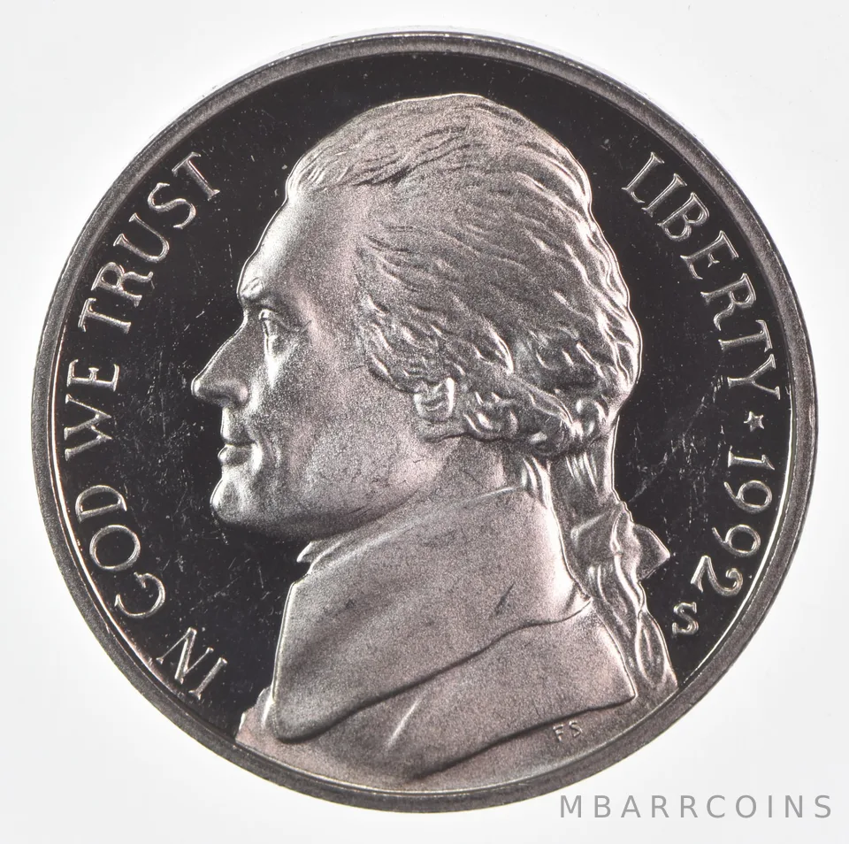 1992-S Jefferson Nickel Proof