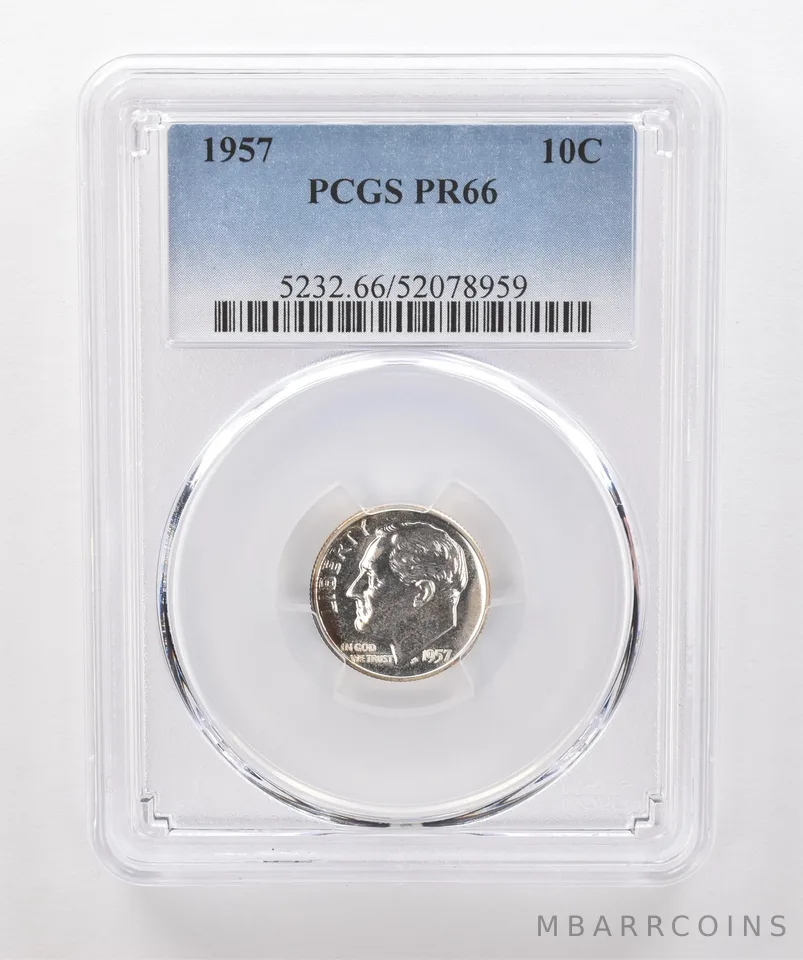 1957 Roosevelt Dime PR66 PCGS Beautiful Tone *1876