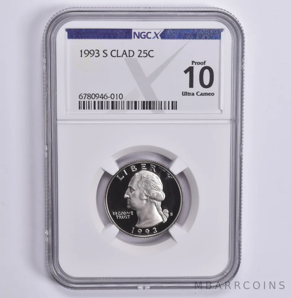 1993-S Washington Quarter CLAD Proof 10 UCAM NGC X NGCX