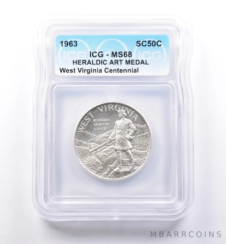 1963 So Called Half Dollar West Virginia Centennial MS68 ICG *8487