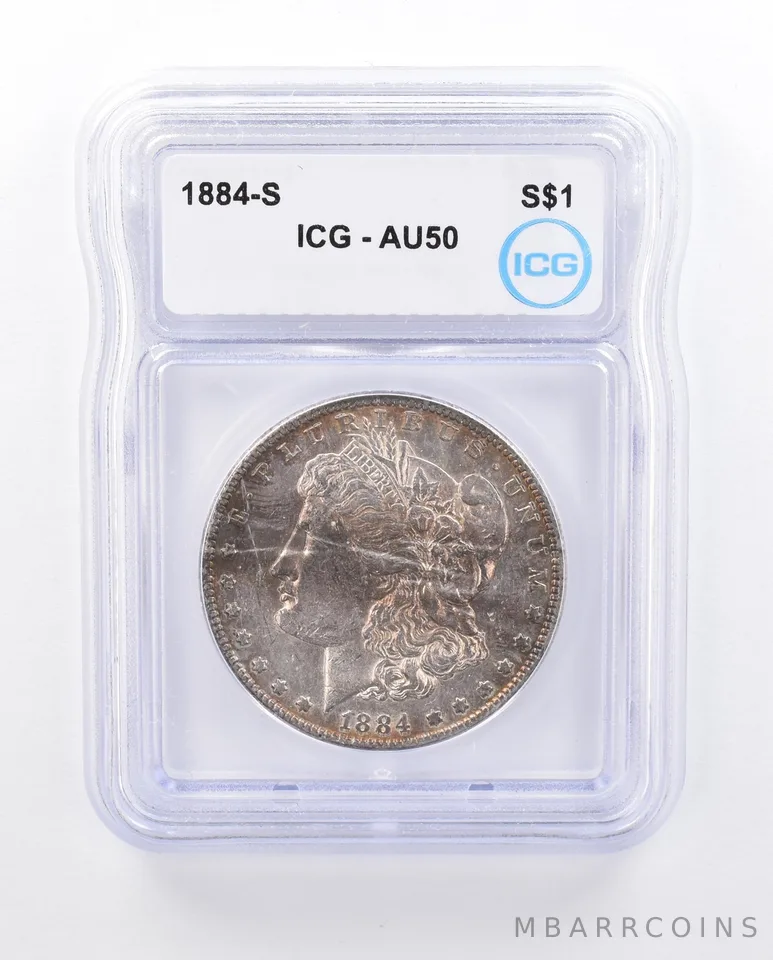 1884-S Morgan Silver Dollar AU50 ICG Beautiful Tone *3526