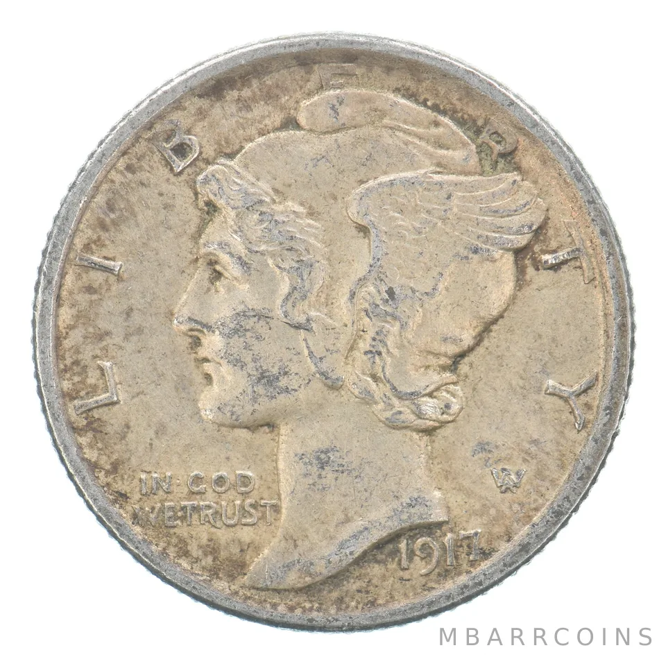 1917-S Mercury Dime Beautiful Tone *9739