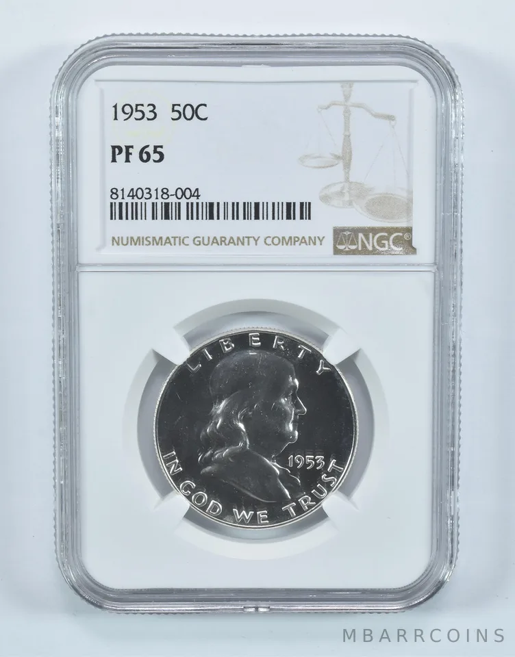 1953 Franklin Half Dollar PF65 NGC Brown Label