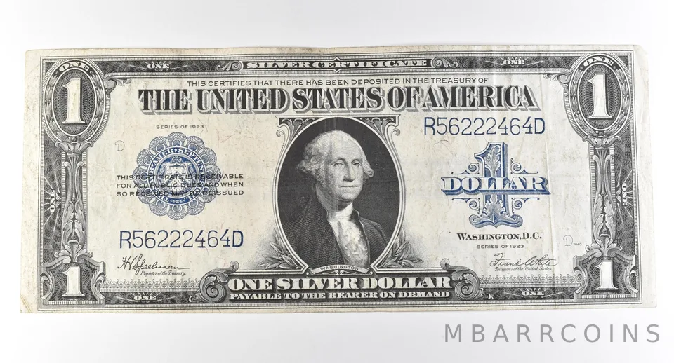 1923 $1 Silver Certificate Large Note Blue Seal *2982
