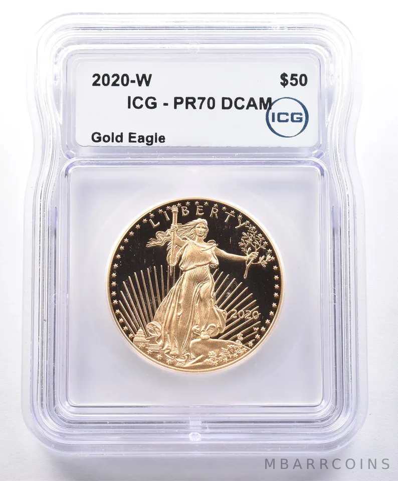 2020-W $50 American Gold Eagle 1 Oz Gold PR70 DCAM ICG