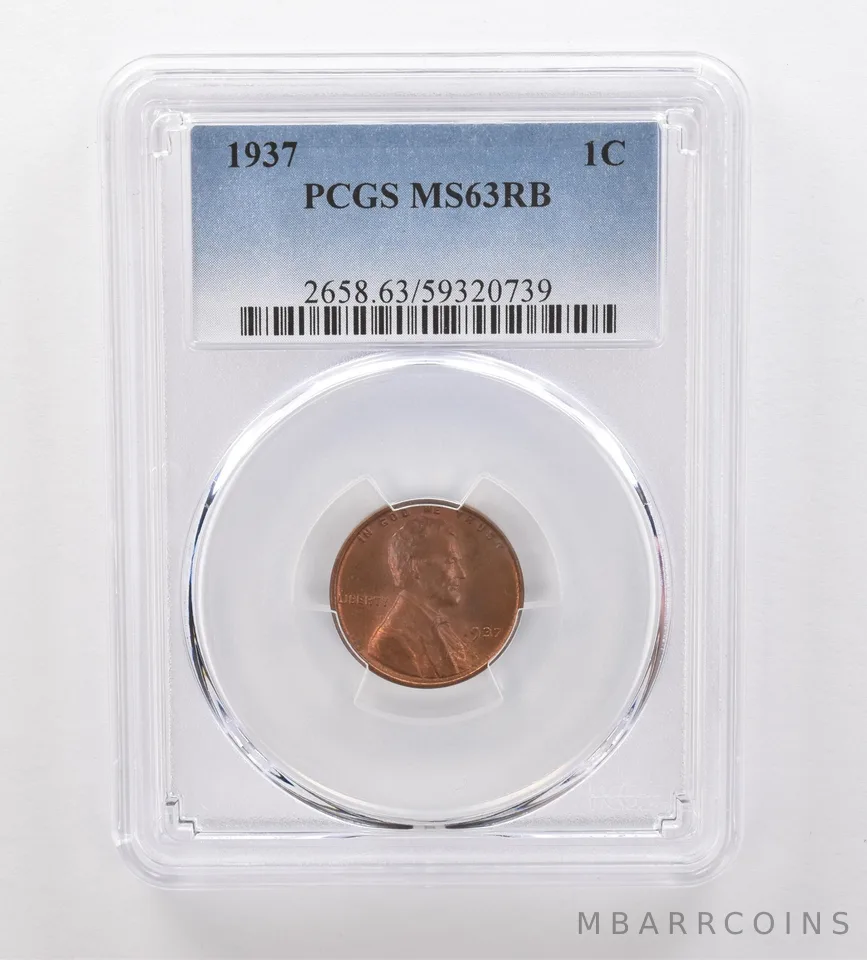 1937 Lincoln Wheat Cent MS63 RB PCGS Beautiful Tone *2062