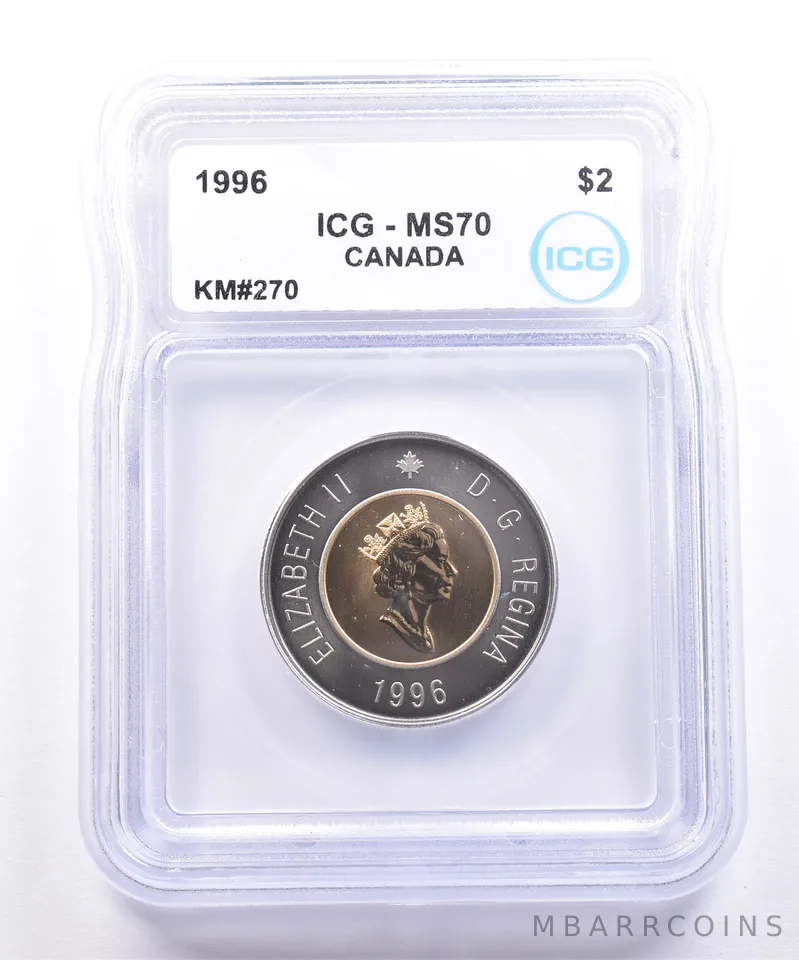 1996 Canada 2 Dollars Polar Bear MS70 ICG