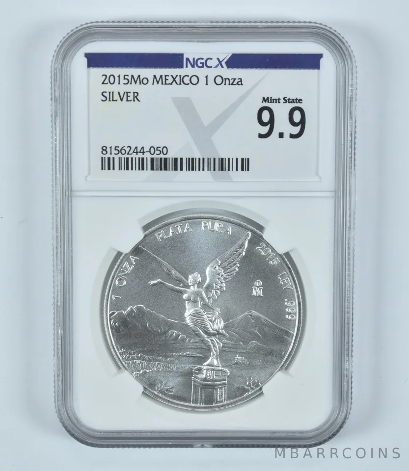 2015 Mo Mexico 1 Onza Silver Libertad Mint State 9.9 NGC X NGCX