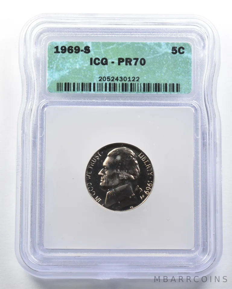 PR70 1969-S Jefferson Nickel ICG *4315