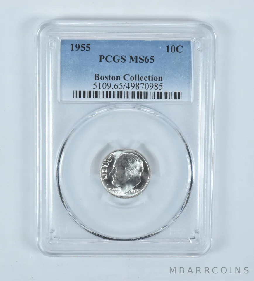 1955 Roosevelt Dime Boston Collection MS65 PCGS