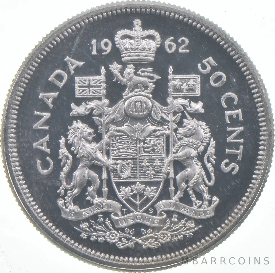 1962 Canada Half Dollar Prooflike In Cello 80% Silver