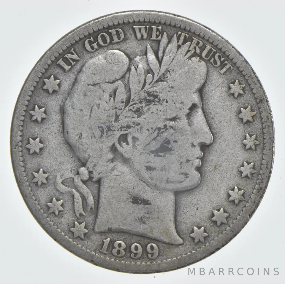 1899-S Barber Half Dollar 90% Silver VG Condition