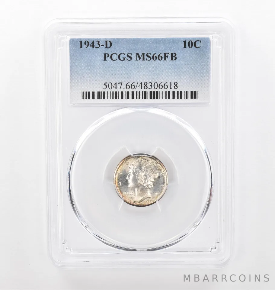 1943-D Mercury Dime MS66 FB PCGS Beautiful Tone *2199