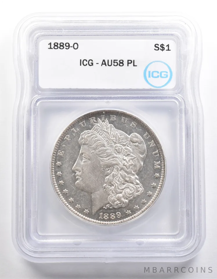1889-O Morgan Silver Dollar AU58 PL ICG *3985