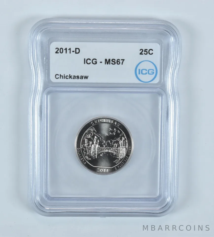 2011-D Washington Quarter ATB Chickasaw MS67 ICG