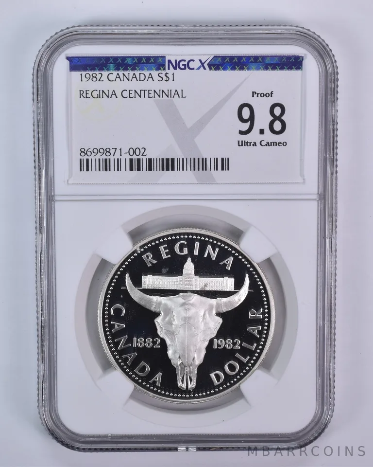 1982 Canada 1 Dollar Silver Regina Centennial Proof 9.8 UCAM NGC X NGCX