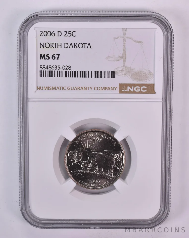 2006-D Washington State Quarter North Dakota MS67 NGC Brown Label