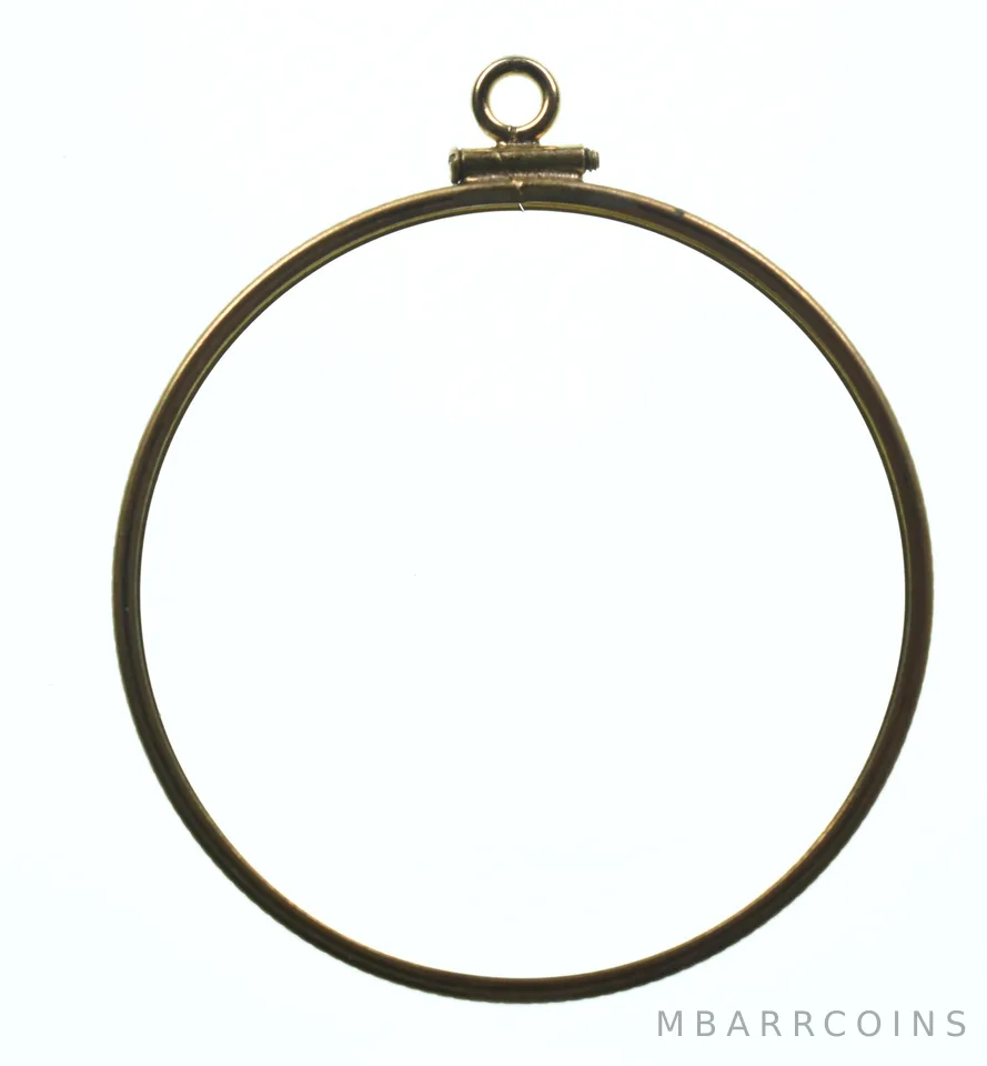 14K 37.08mm Gold Filled 50 Peso Mexico Coin Bezel Pendant Frame Edge *1454
