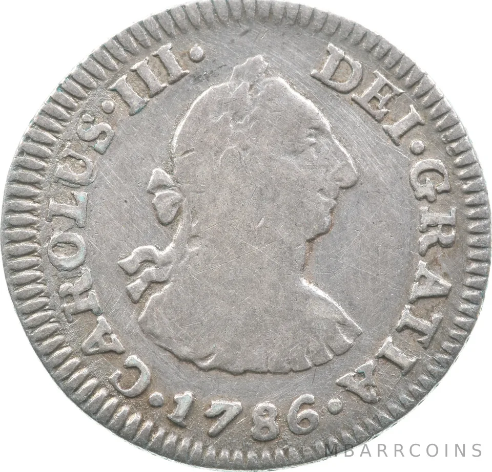 1786 Mo/FM Mexico 1/2 Real Shipwreck Coin 1.6g *9583