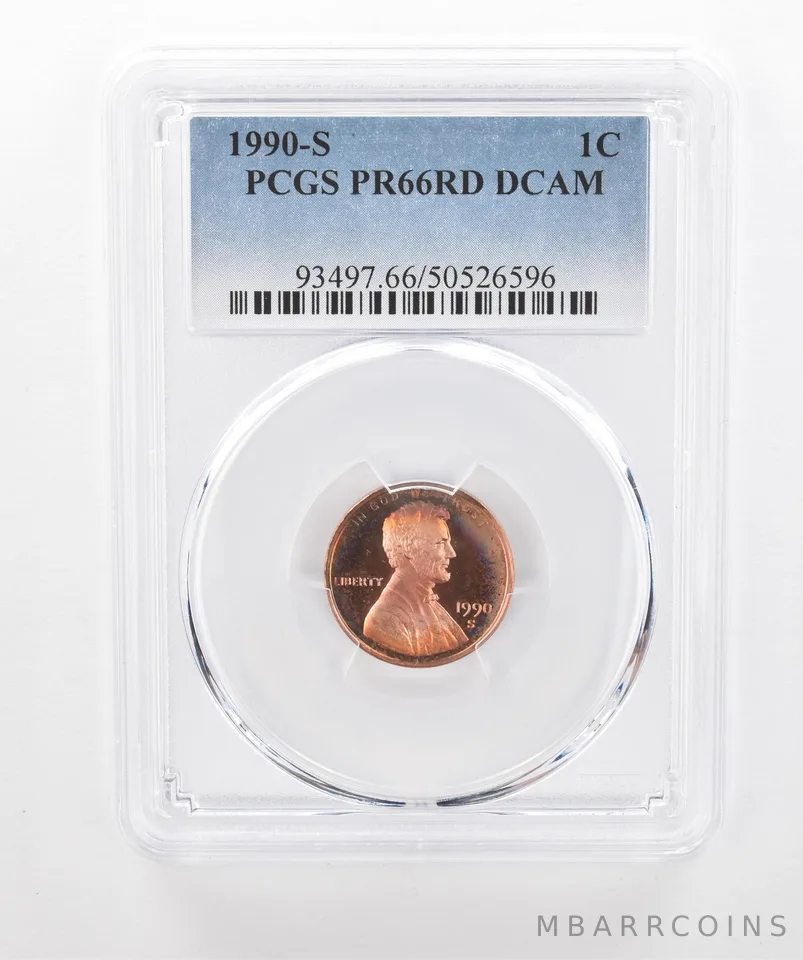 1990-S Lincoln Memorial Cent PR66 RD DCAM PCGS Beautiful Tone *3034