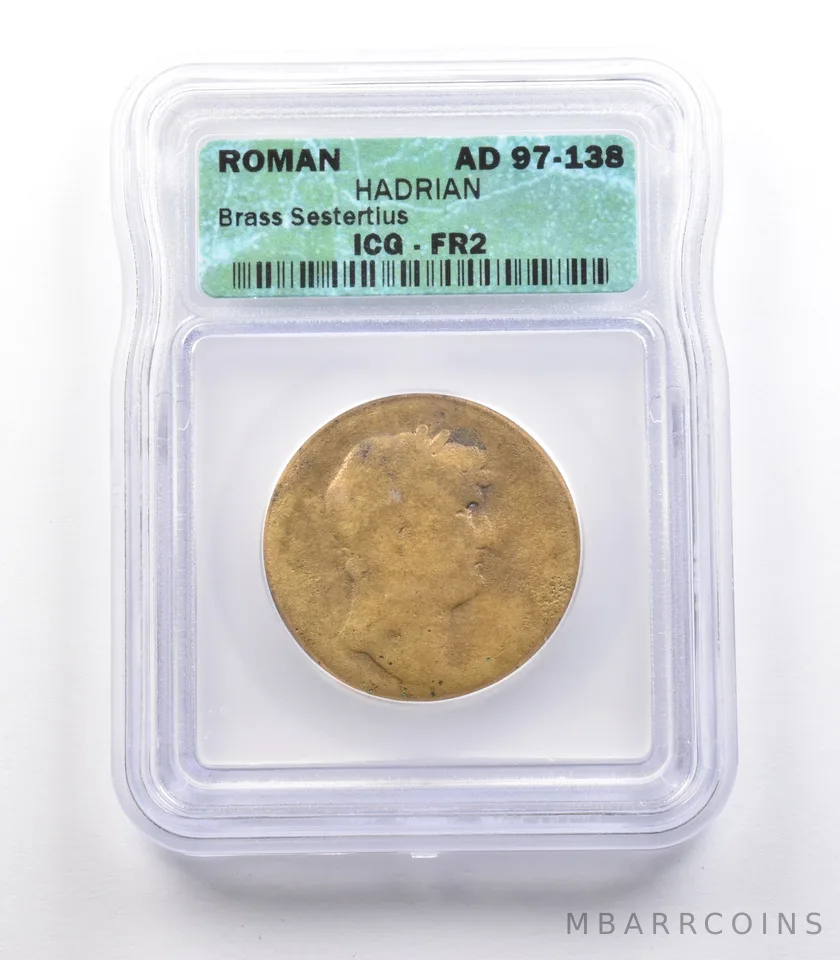 AD 97-138 Roman Hadrian Brass Sestertius FR2 ICG *2456
