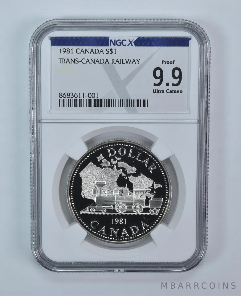 1981 Canada 1 Dollar Silver Trans-Canada Railway Proof 9.9 UCAM NGC X NGCX