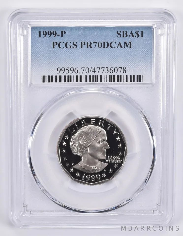 1999-P Susan B Anthony Dollar PR70 DCAM PCGS Blue Label