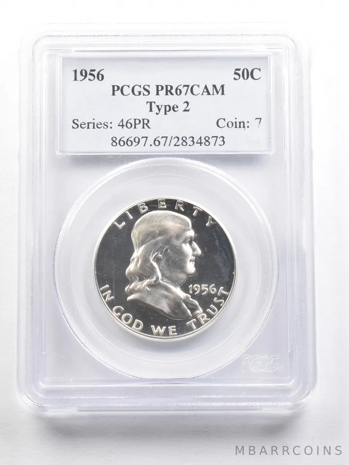 1956 Franklin Half Dollar Type 2 PR67 CAM PCGS *6076