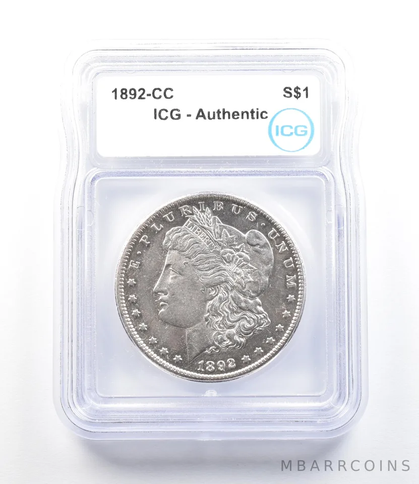 1892-CC Morgan Silver Dollar Authentic ICG *9665