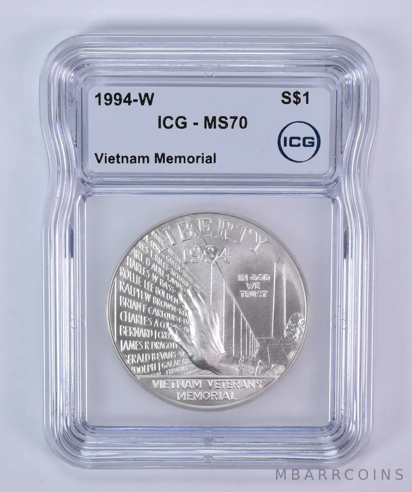 1994-W Vietnam Commemorative Silver Dollar MS70 ICG