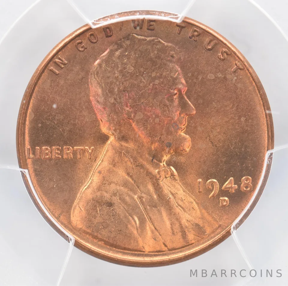 1948-D Lincoln Wheat Cent MS64 RB PCGS Beautiful Tone *0956