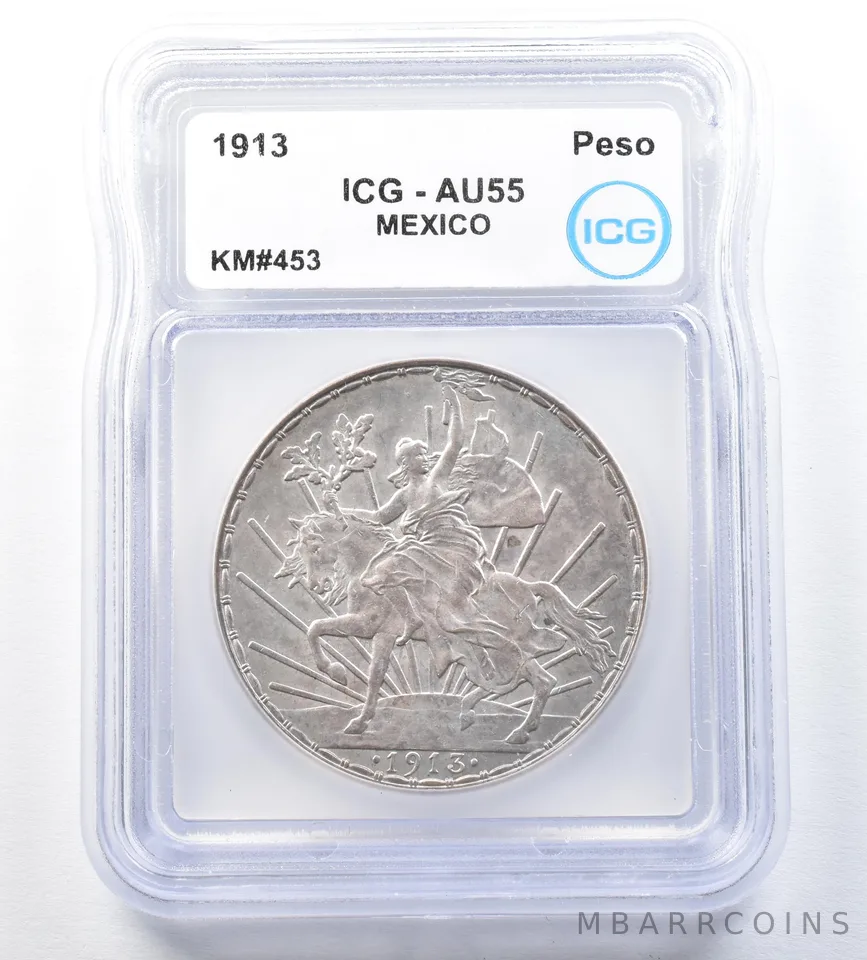 1913 Mexico Peso KM#453 AU55 ICG a8838