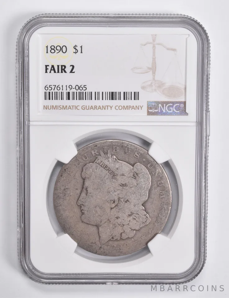 FAIR 2 1890 Morgan Silver Dollar NGC Lowball Low Ball a4590