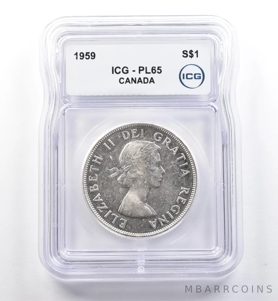 1959 Canada 1 Dollar Silver PL65 ICG *0258