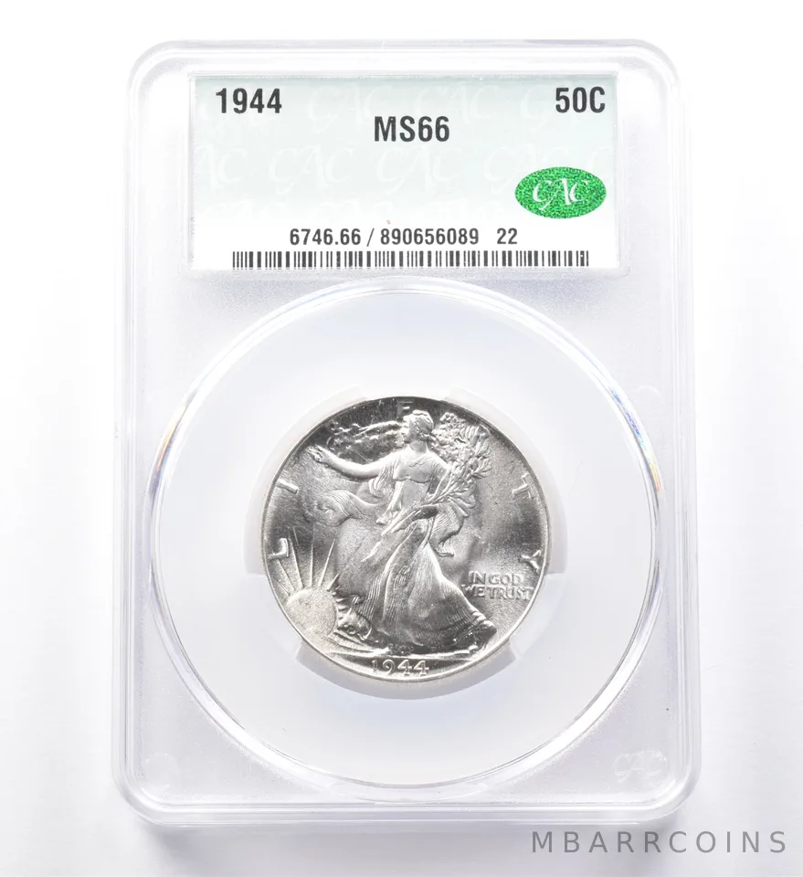 1944 Walking Liberty Half Dollar MS66 CAC a9995