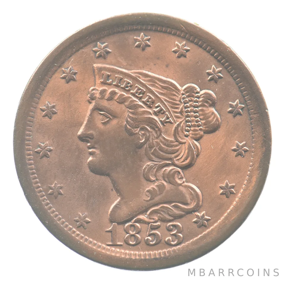 1853 Braided Hair Half Cent *0819