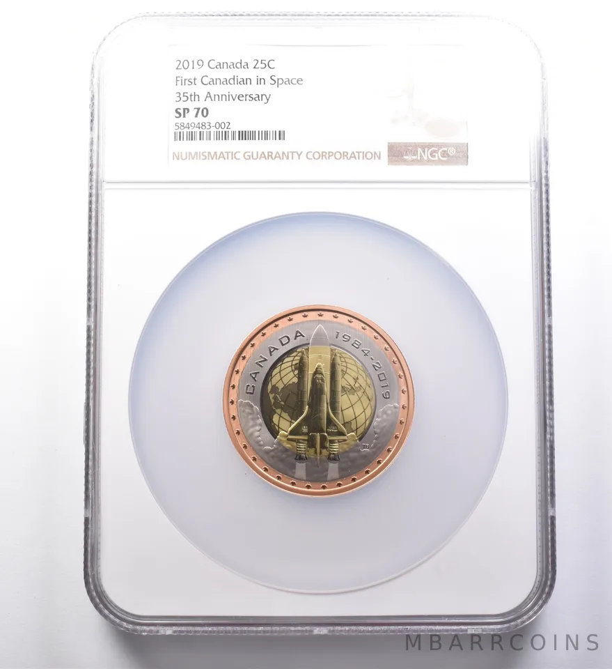 2019 Canada 25 Cent First Canadian In Space 35th Anniversary SP70 NGC a0043