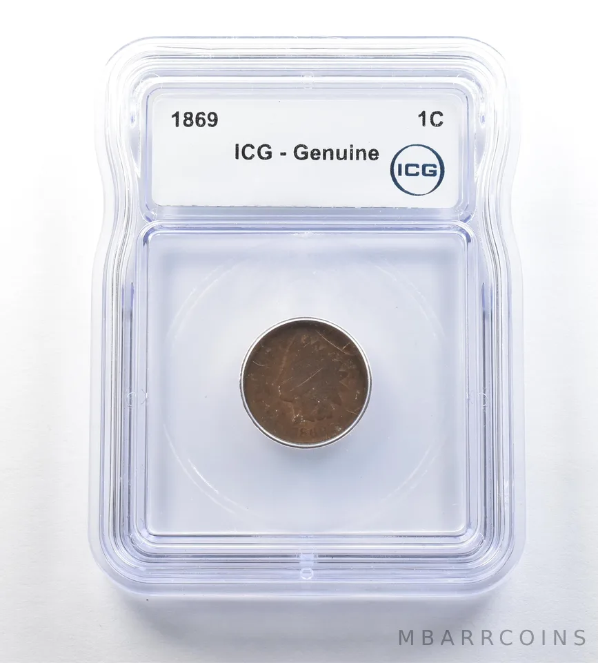 1869 Indian Head Cent Genuine ICG *0648