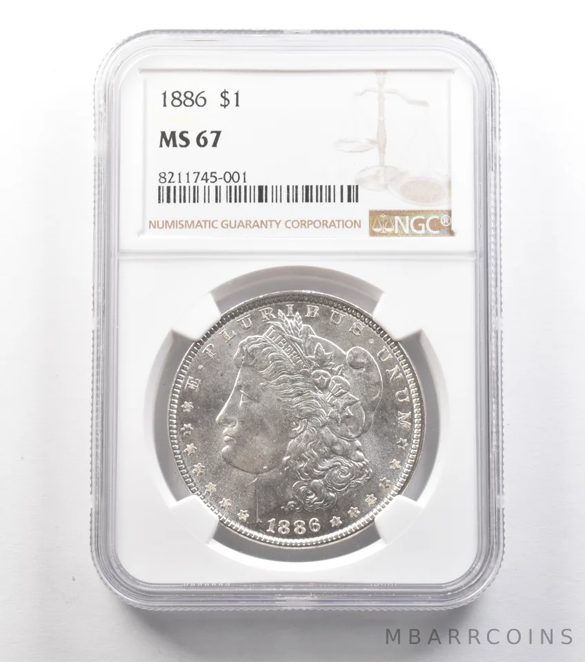 1886 Morgan Silver Dollar MS67 NGC *0934