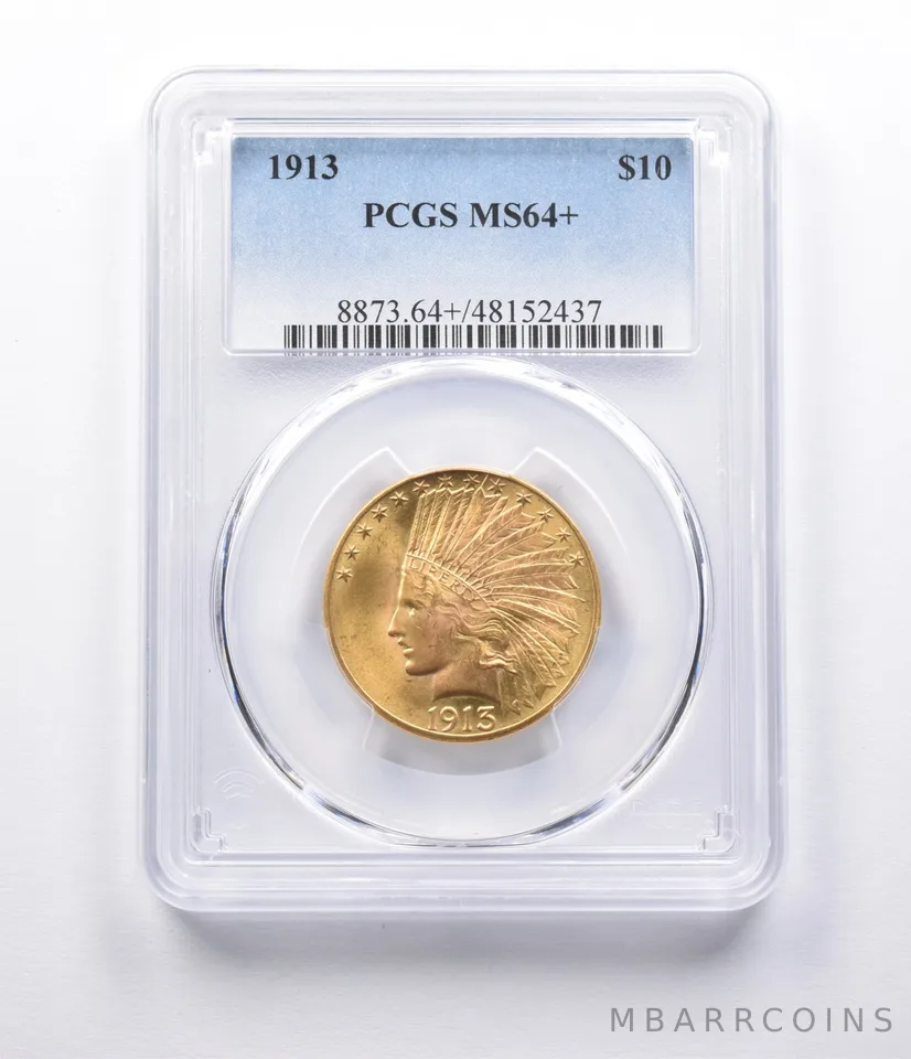MS64+ 1913 $10 Indian Head Gold Eagle PCGS Shot 65? *4108
