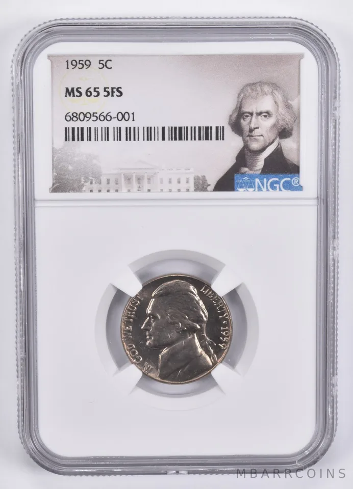 1959 Jefferson Nickel MS65 5FS NGC Special Label