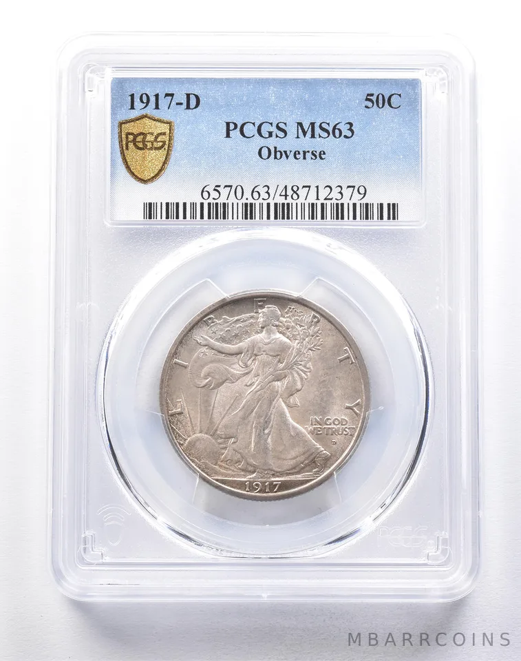 1917-D Walking Liberty Half Dollar MS63 PCGS *0898